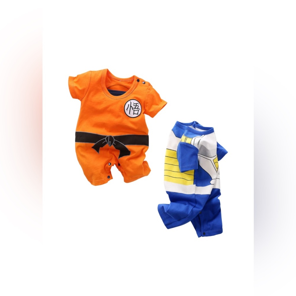 Baby Boys' Short Sleeve Anime Romper Onesie 2 Pack
